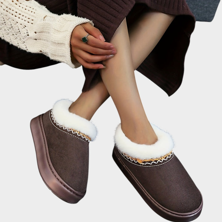 Women’s Thermal Slippers Warm Lined Slip-On Winter Shoes