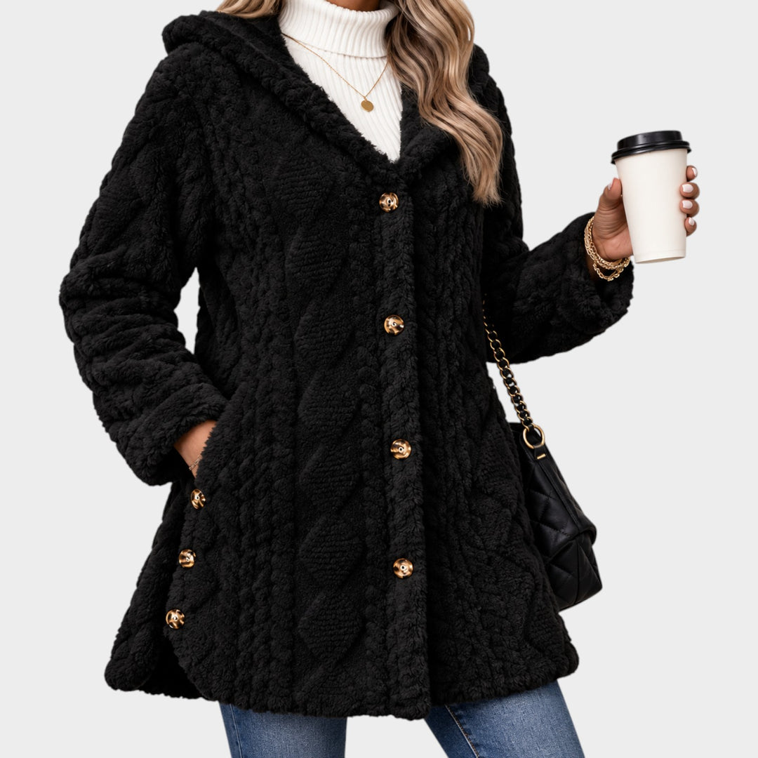 Women’s Faux-Fur Coat Quilted Padded Button Front