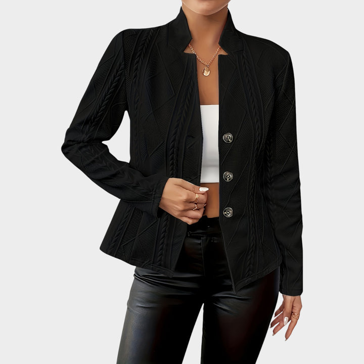 Women’s Blazer Office Cable Knit Button Front