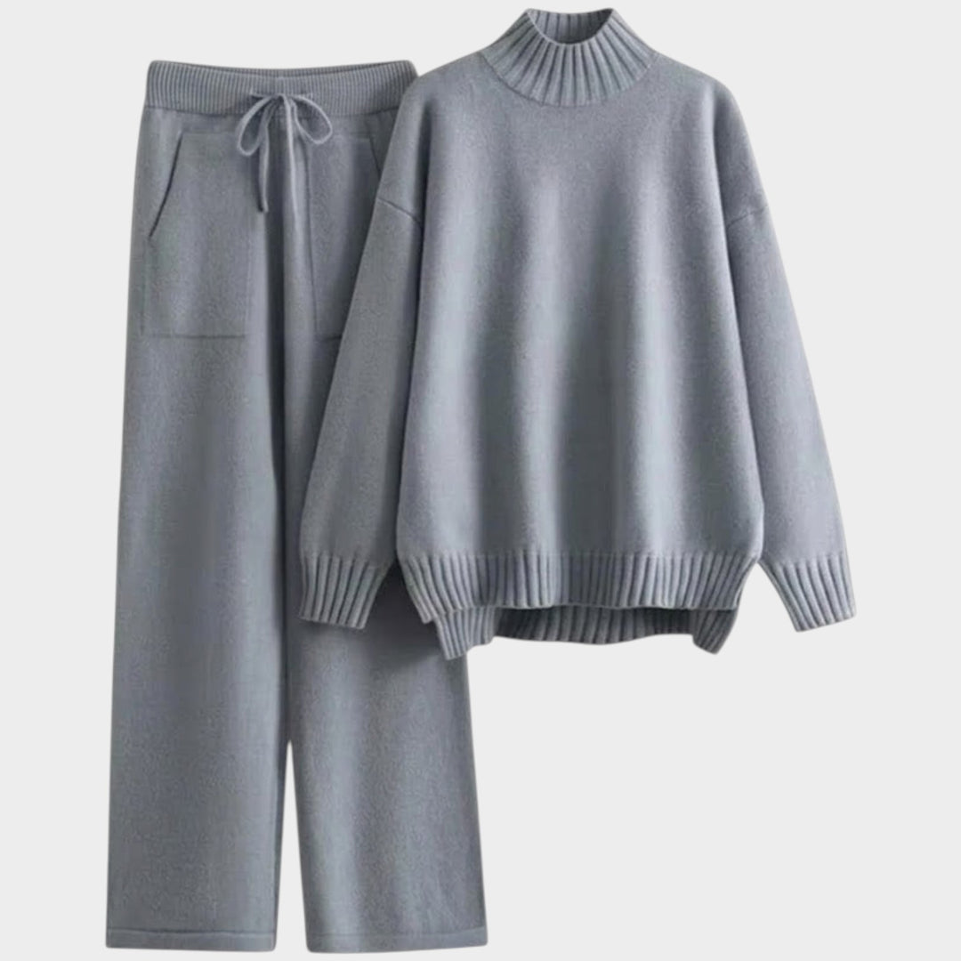 Women’s Matching Set Knit Drawstring Waist Long Sleeve