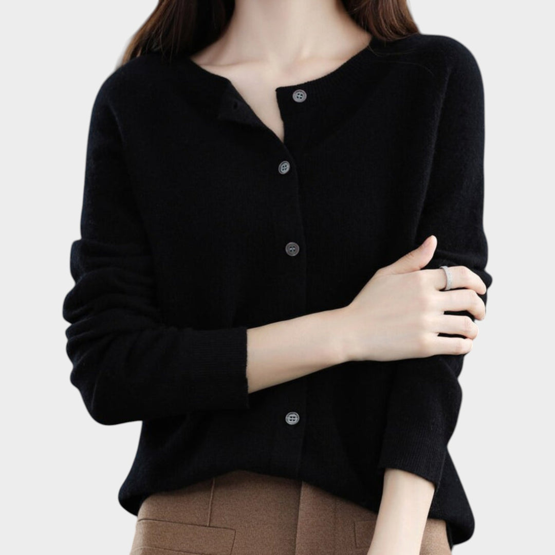 Women’s Knit Cardigan Crew Neck Soft Texture