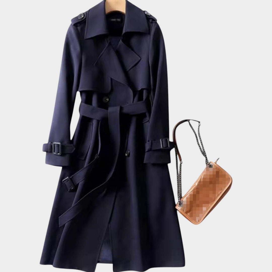 Elegant Wool Knee-Length Loose Fit Coat