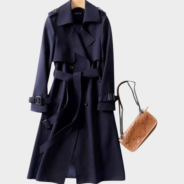 Elegant Wool Knee-Length Loose Fit Coat