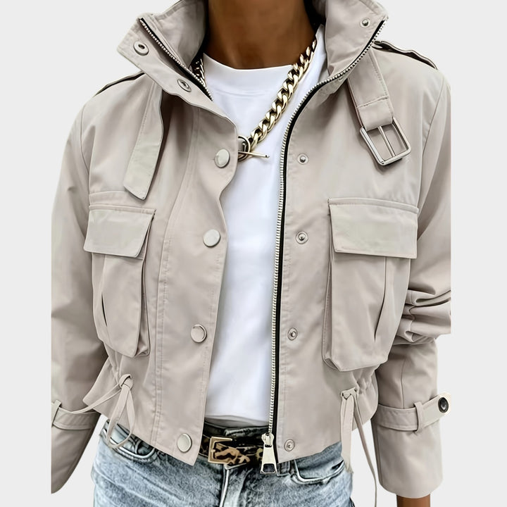 Women’s Jacket Casual Stand Collar Cropped Hooded