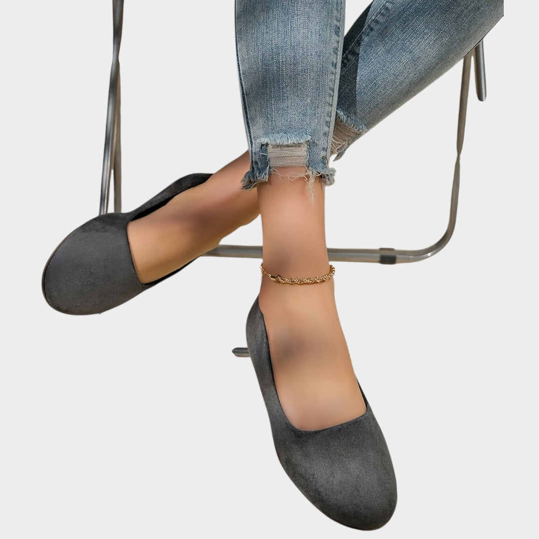 Women’s Ballet Flats Metallic Textured Round Toe