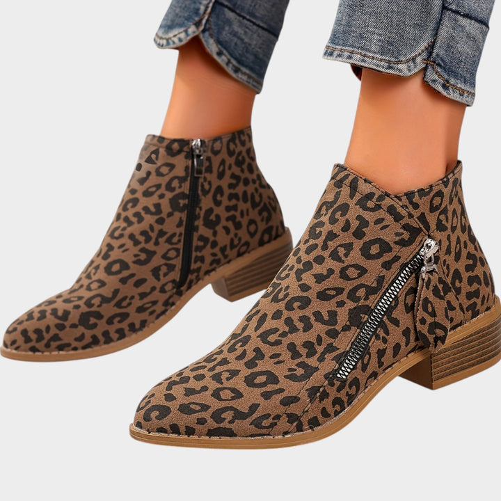 Women’s Ankle Boots Double Zipper Thick Sole Comfort