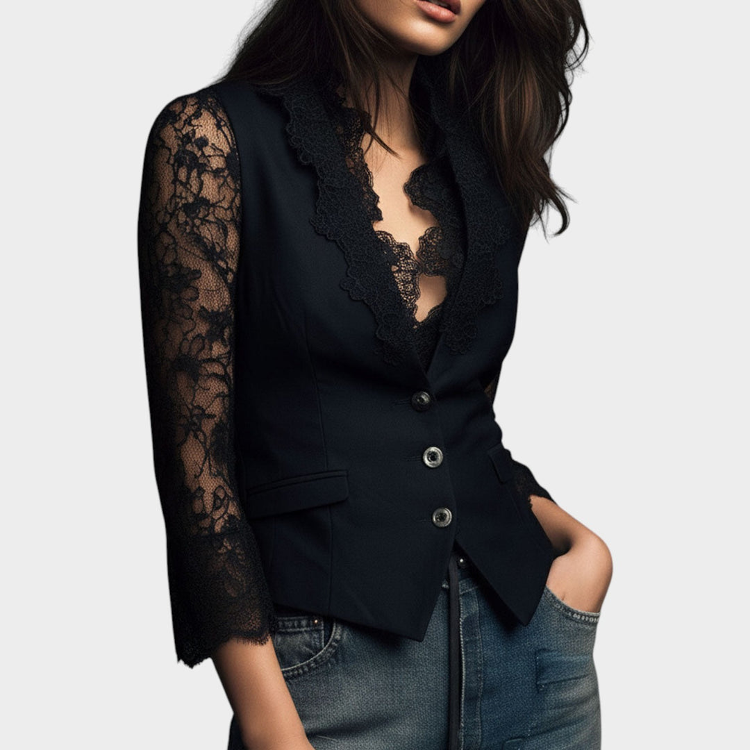 Women’s Tailored Blazer Sheer Long Sleeves