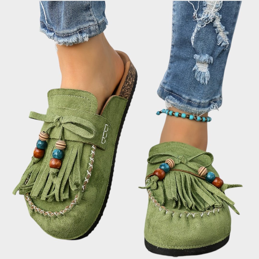 Women’s Mule Loafers Slip On Tassel Detail