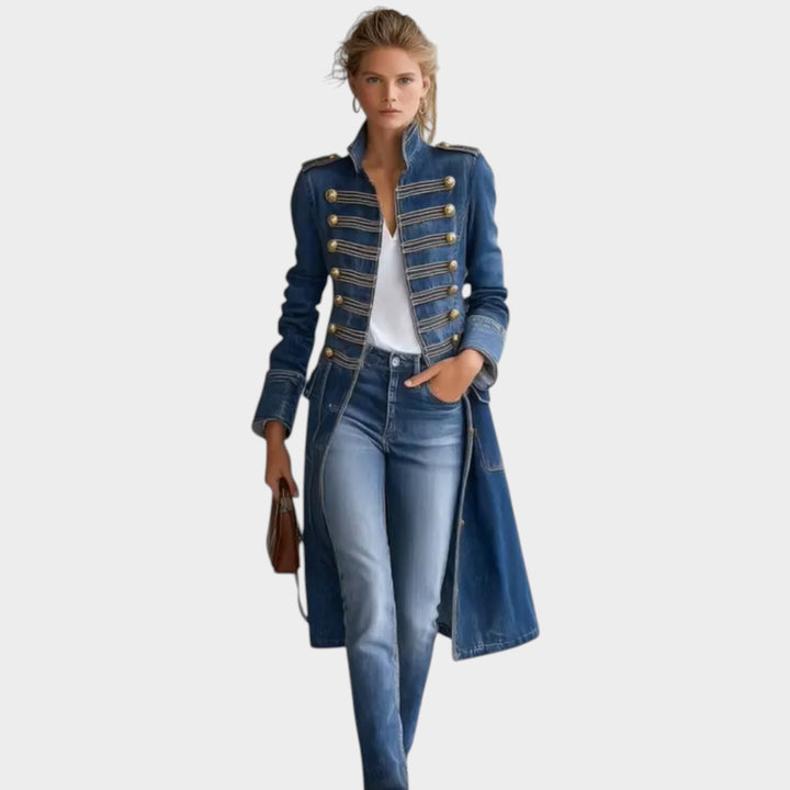 Women’s Denim Coat Longline Heavyweight Winter Style