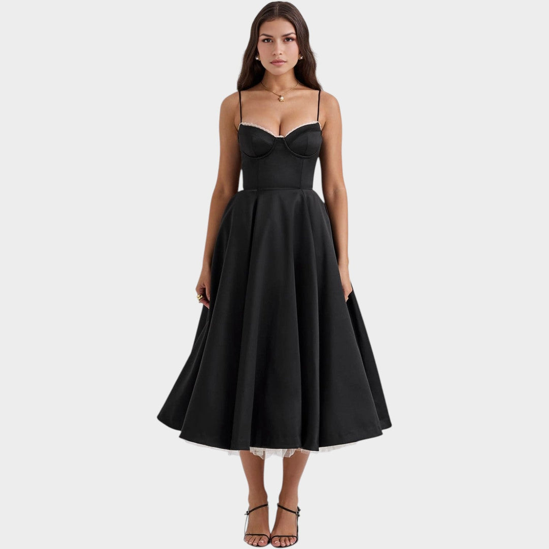 Cocktail Spaghetti Strap Midi Dress