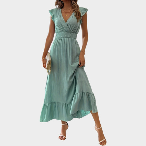 Cocktail Ruffle Hem Midi Dress