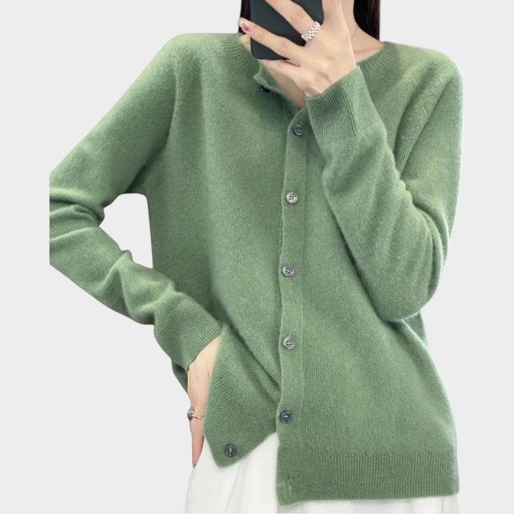 Women’s Knit Cardigan Crew Neck Soft Texture