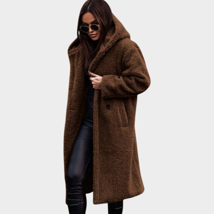 Women’s Faux-Fur Coat Longline Notched Lapel