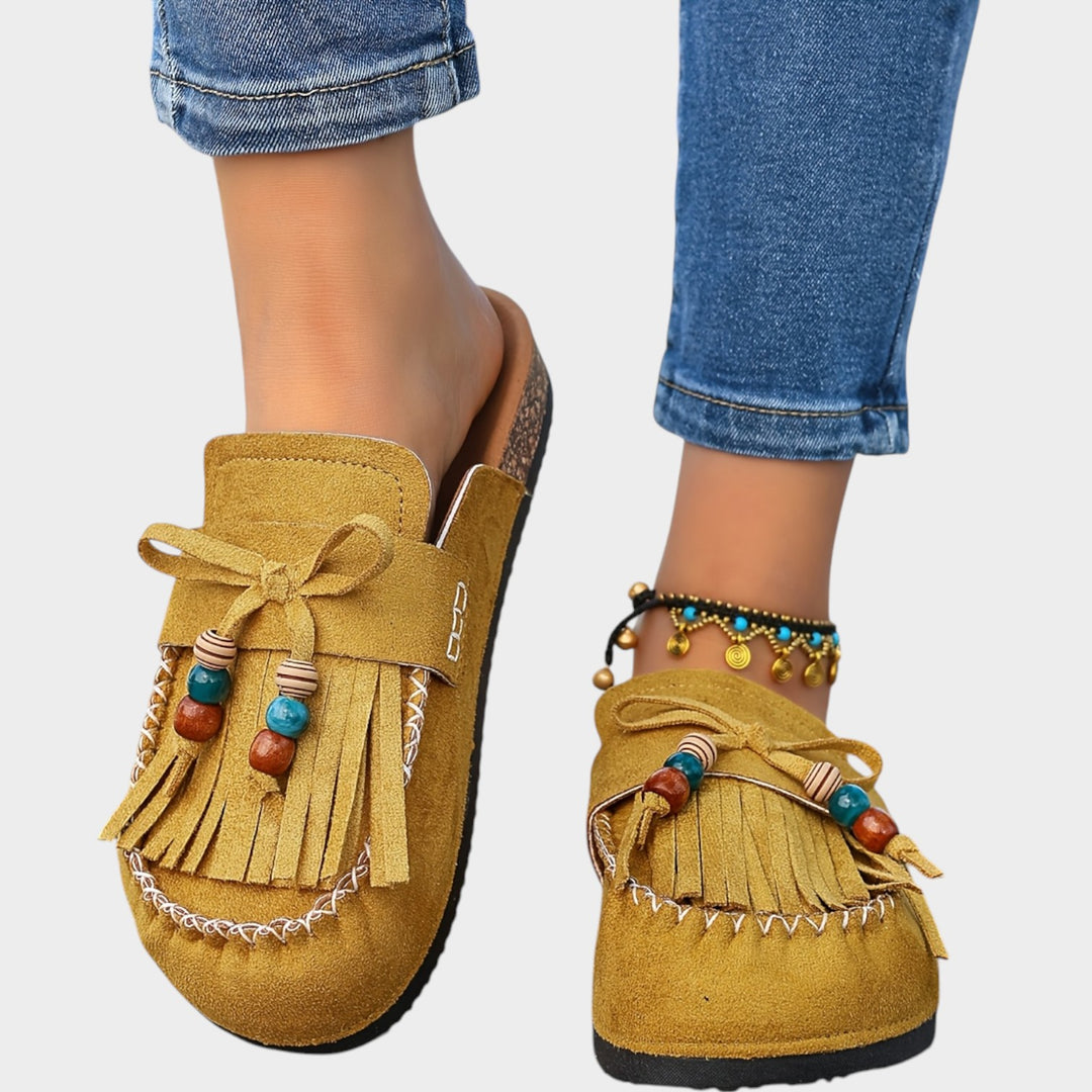 Women’s Mule Loafers Slip On Tassel Detail
