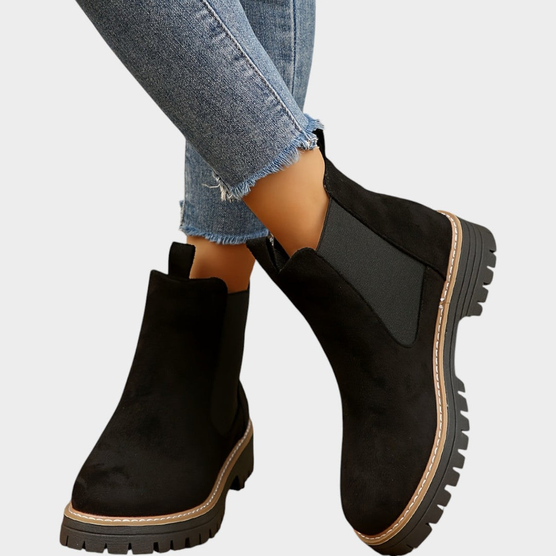 Suede Platform Chelsea Boots