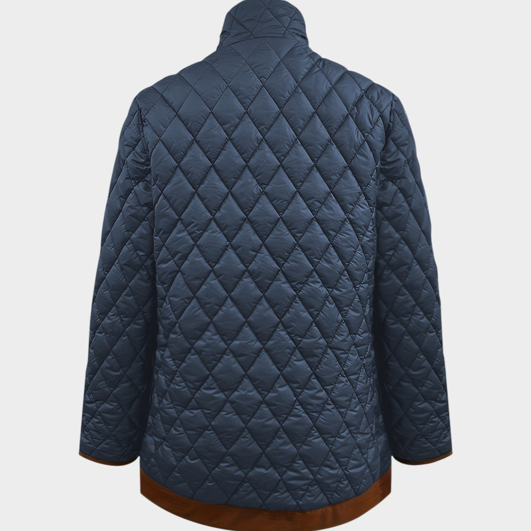 Women’s Quilted Jacket Casual Longline Button Front
