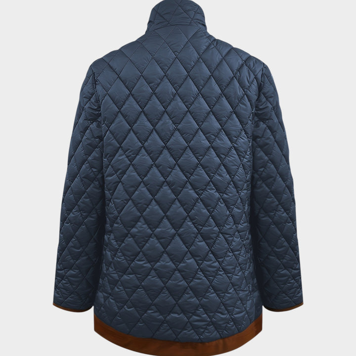 Women’s Quilted Jacket Casual Longline Button Front