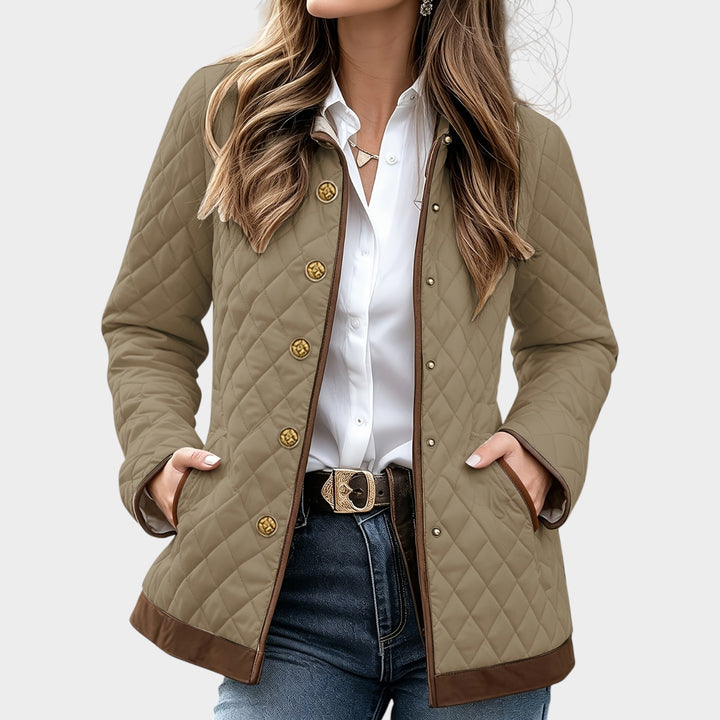 Women’s Quilted Jacket Casual Longline Button Front