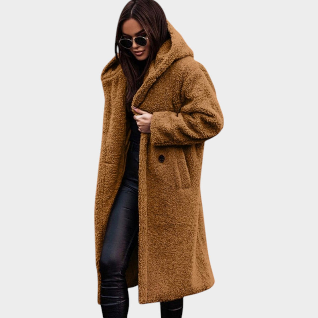 Women’s Faux-Fur Coat Longline Notched Lapel