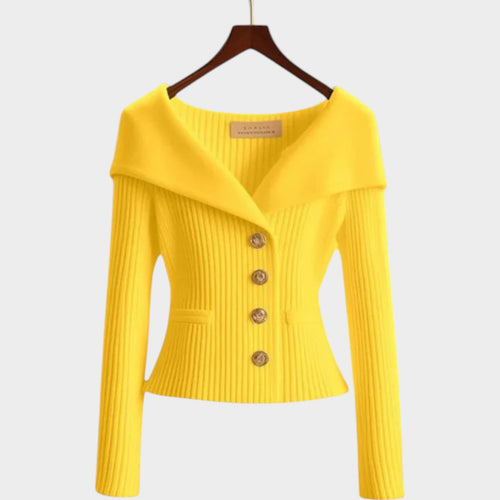 Women's Ribbed Knit Button | Elegant Cardigan