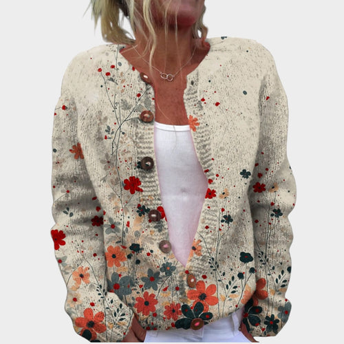 Women’s Floral Knit Cardigan Retro Statement Style