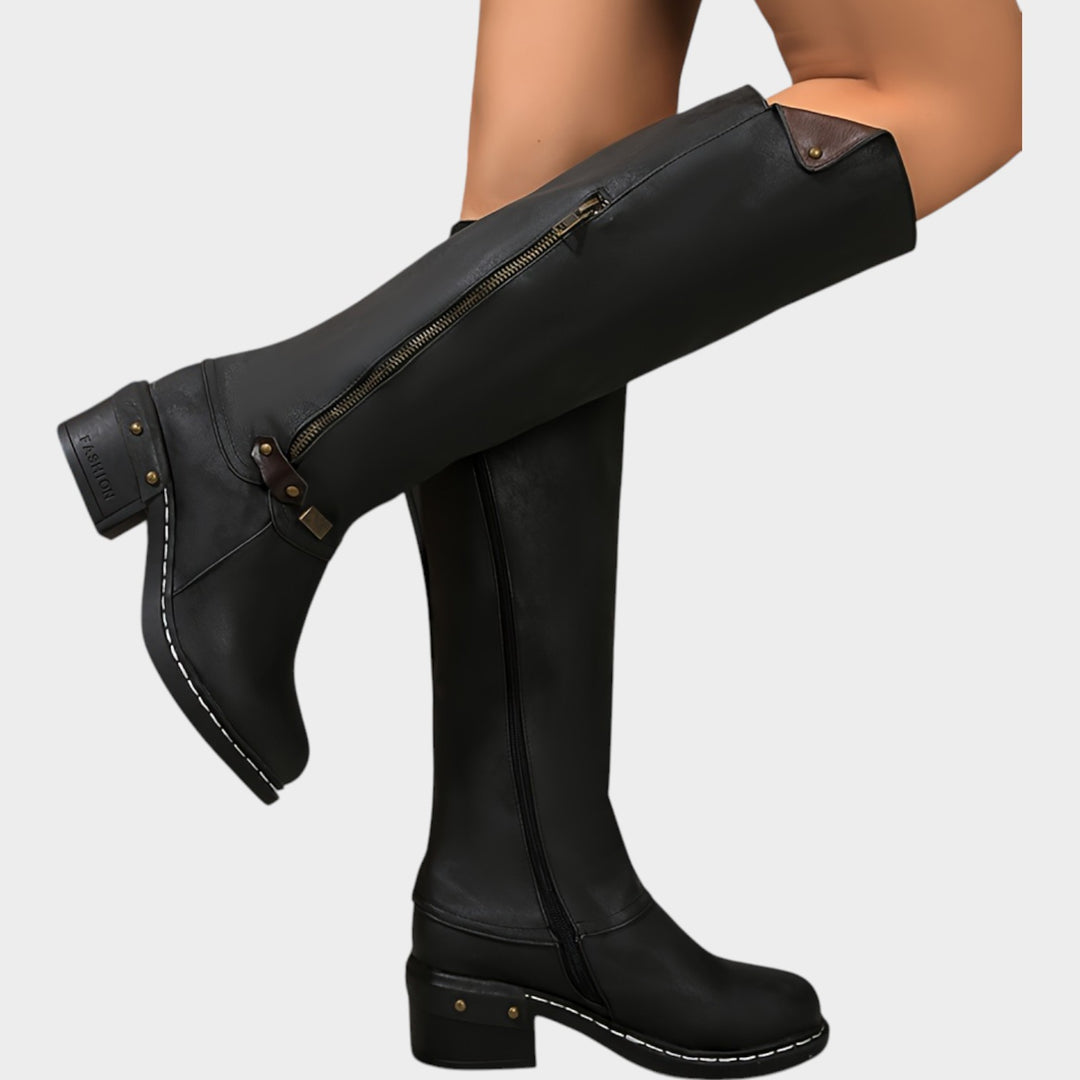Women’s High Boots Side Zipper Casual Style