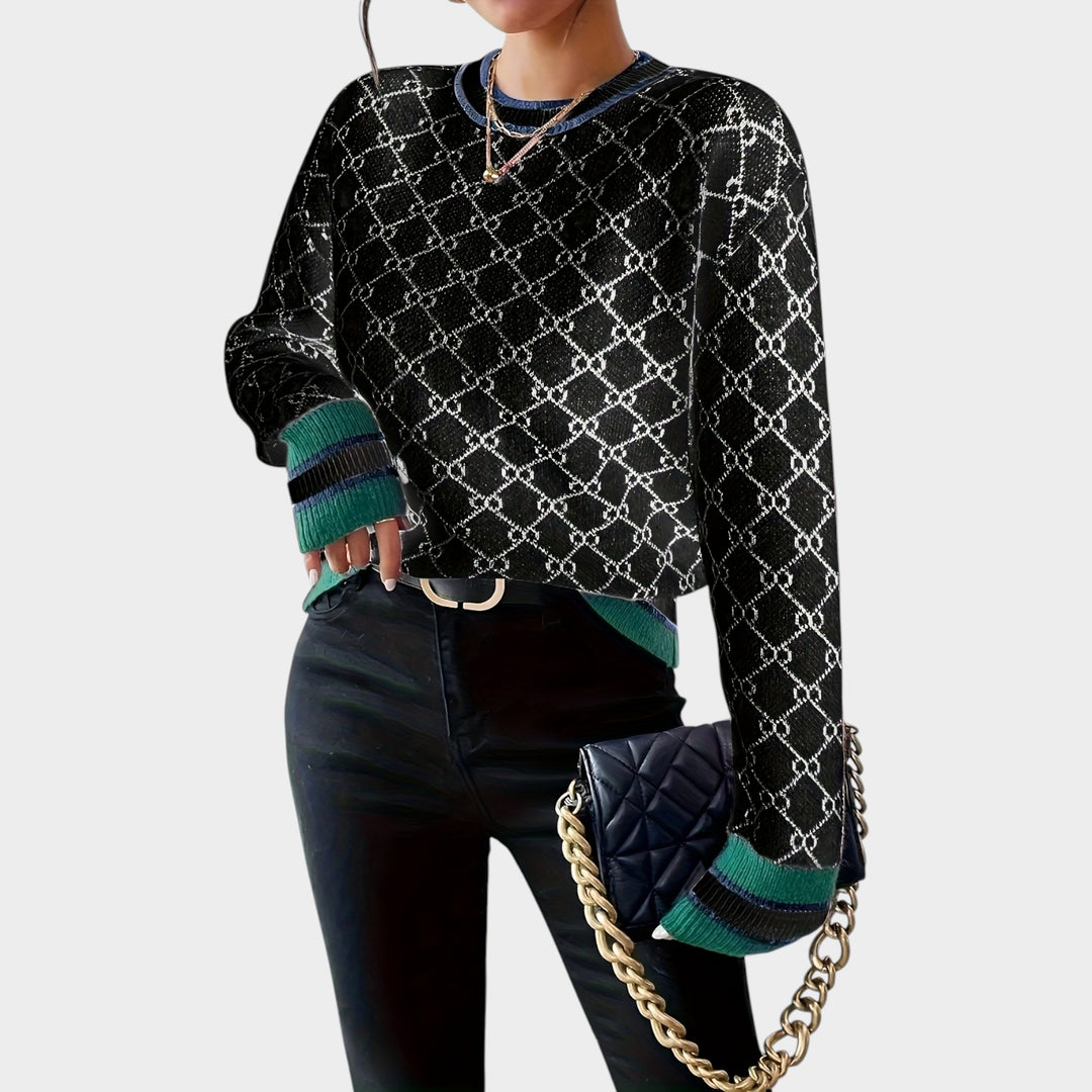 Women’s Knit Sweater Round Neck Ribbed Hem