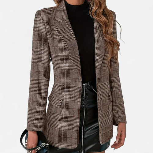 Women's Blazer Casual Tailored Plaid