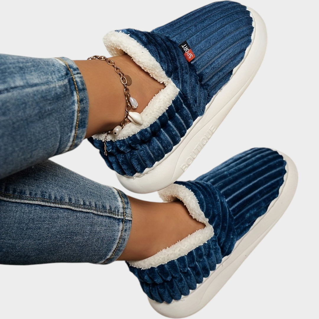 Women’s Fleece Lined Slippers Warm Plush Thick Sole Non-Slip