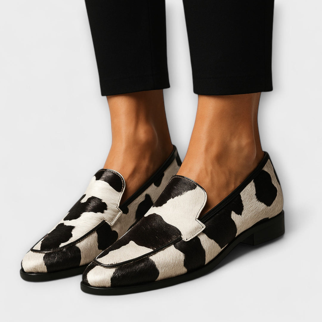 Elegant Cow Print Slip-On  | Orthopedic Loafers