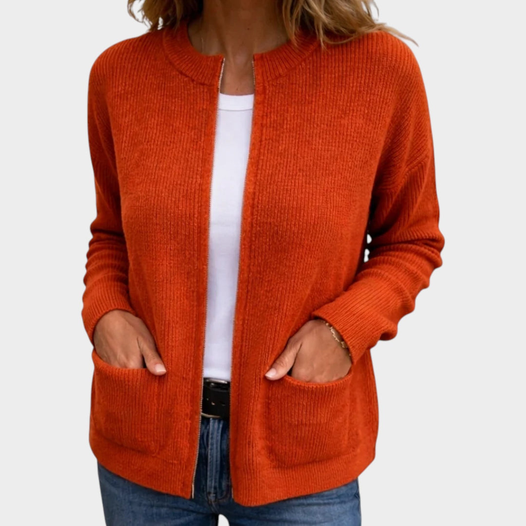Women’s Cotton Cardigan Hidden Zipper Classic Fit