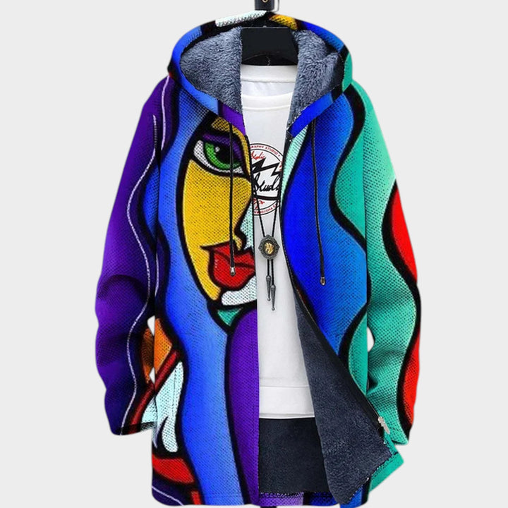 Women’s Fleece Jacket Creative Print Contemporary Style