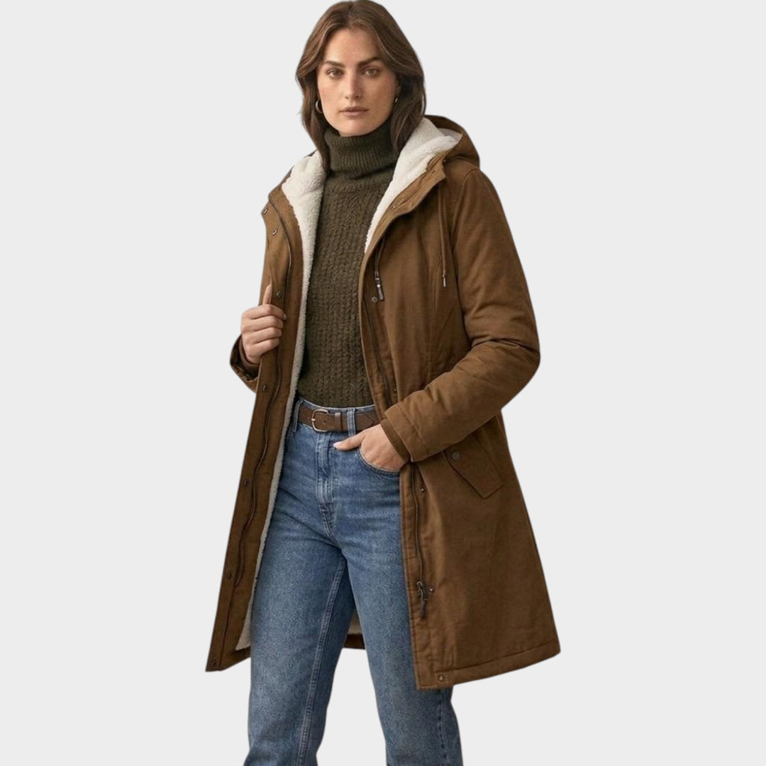 Women’s Winter Coat Fleece Lined Long Line