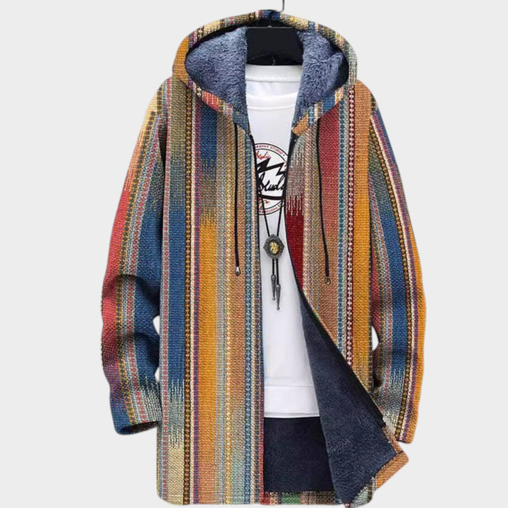 Women’s Fleece Jacket Geometric Pattern Chic Style