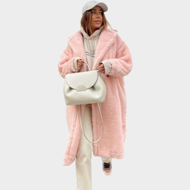 Women’s Faux-Fur Teddy Coat Longline Plush Fleece Winter Style