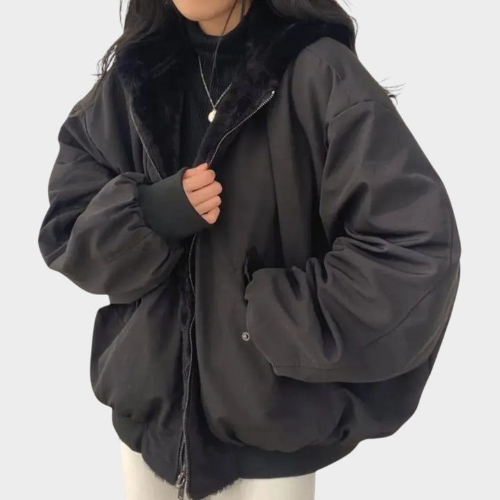 Women’s Oversized Jacket Hood And Pockets