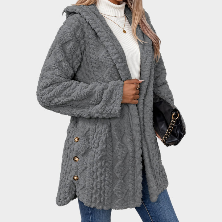 Women’s Faux-Fur Coat Quilted Padded Button Front