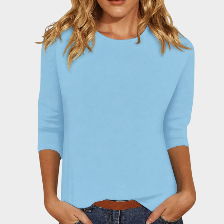 3/4 Sleeve Blouse | Casual Crew Neck Everyday Top