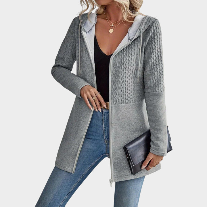 Cozy Knit-Panel Zip Hoodie | Cardigan