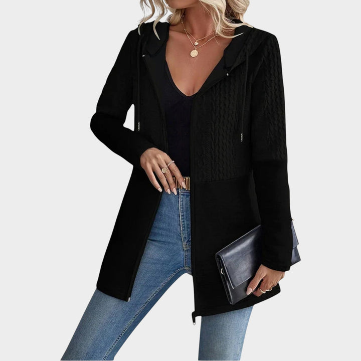 Cozy Knit-Panel Zip Hoodie | Cardigan