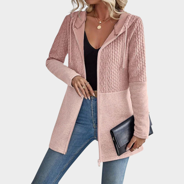 Cozy Knit-Panel Zip Hoodie | Cardigan