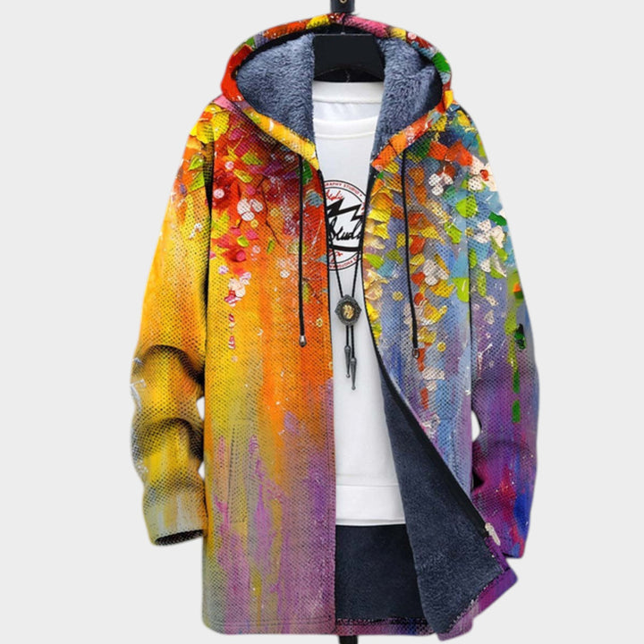 Women’s Fleece Jacket Modern Artwork Relaxed Fit
