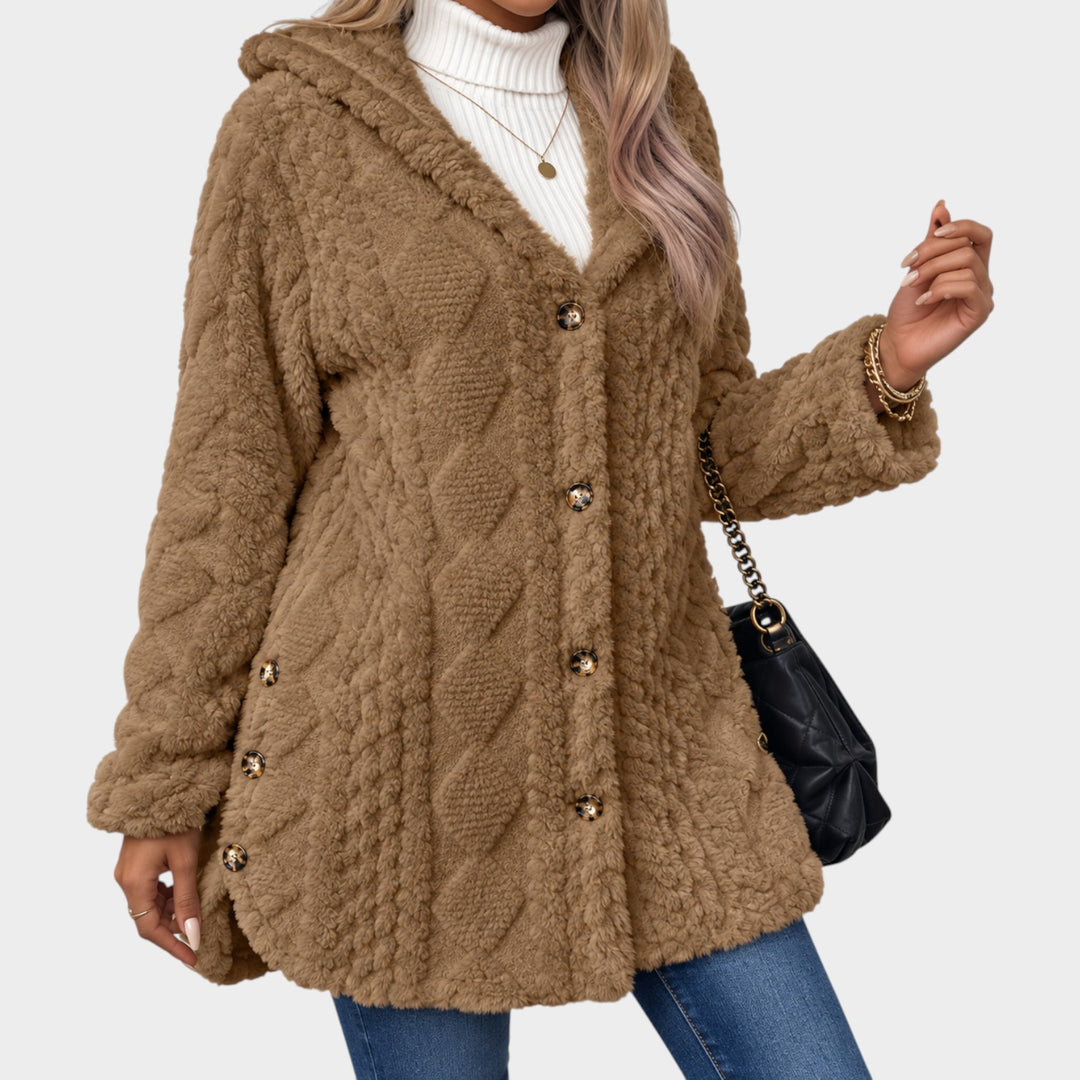 Women’s Faux-Fur Coat Quilted Padded Button Front