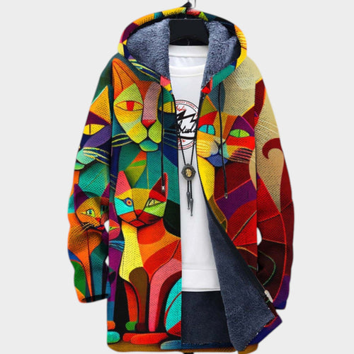 Women’s Fleece Jacket Unique Pattern Chic Fit