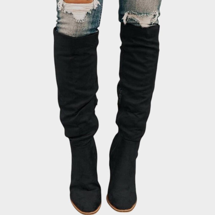 Women’s Knee High Boots Casual Suede Block Heel
