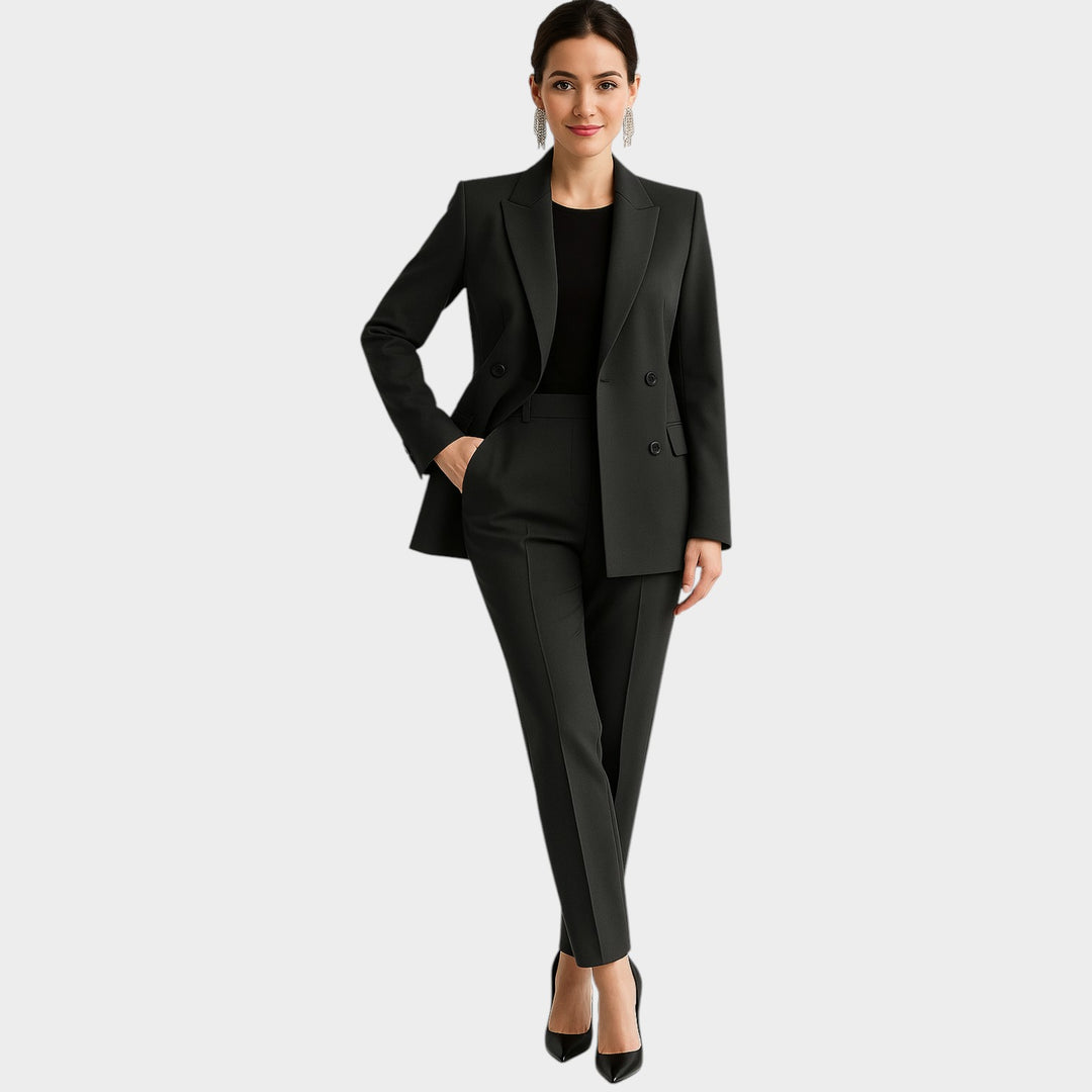 Women’s Two Piece Suit Double Breasted Blazer Tailored Pants