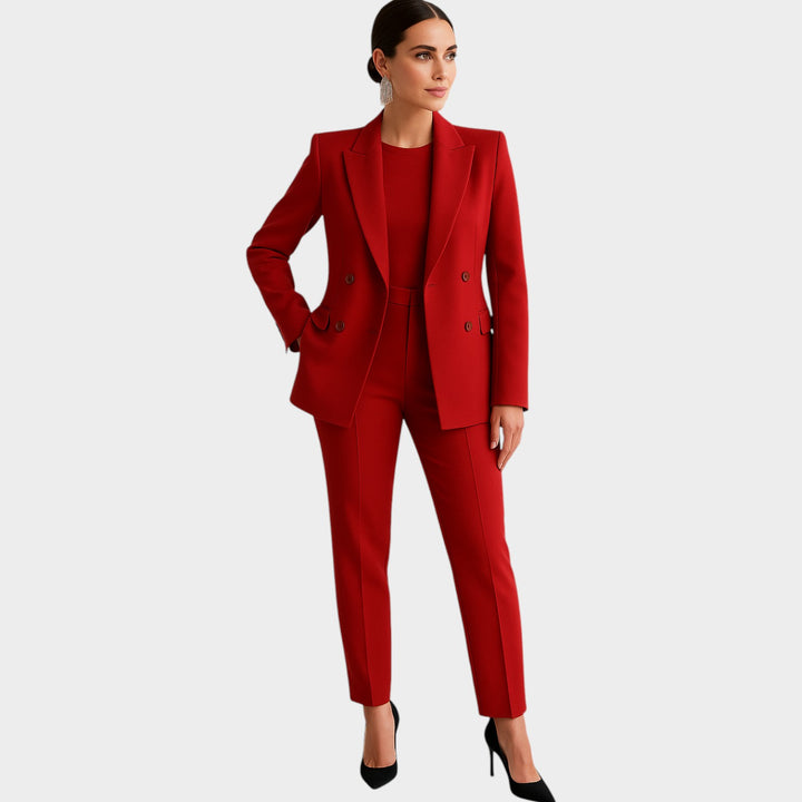 Women’s Two Piece Suit Double Breasted Blazer Tailored Pants