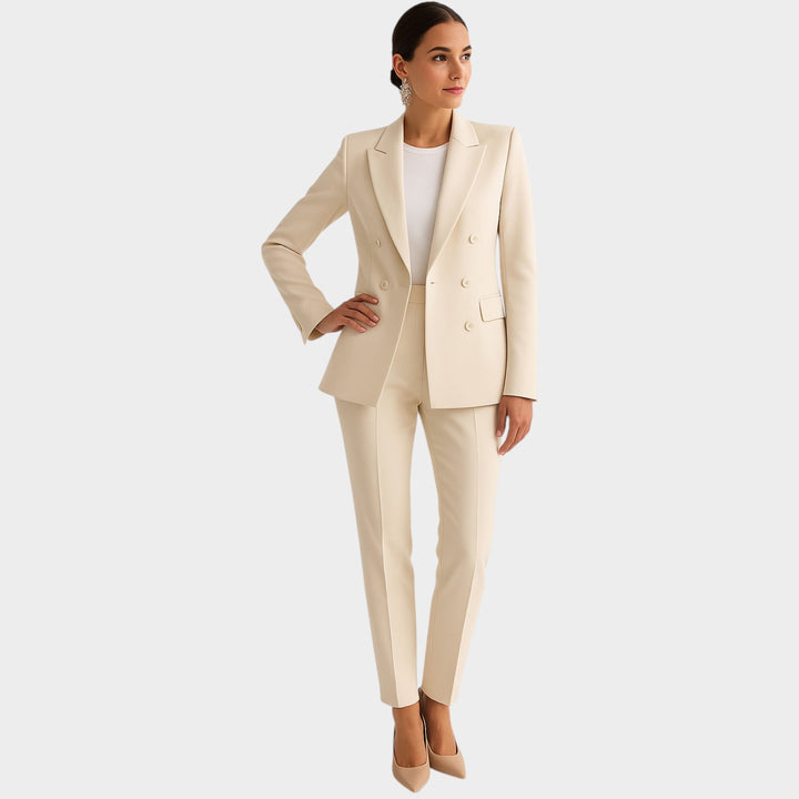 Women’s Two Piece Suit Double Breasted Blazer Tailored Pants