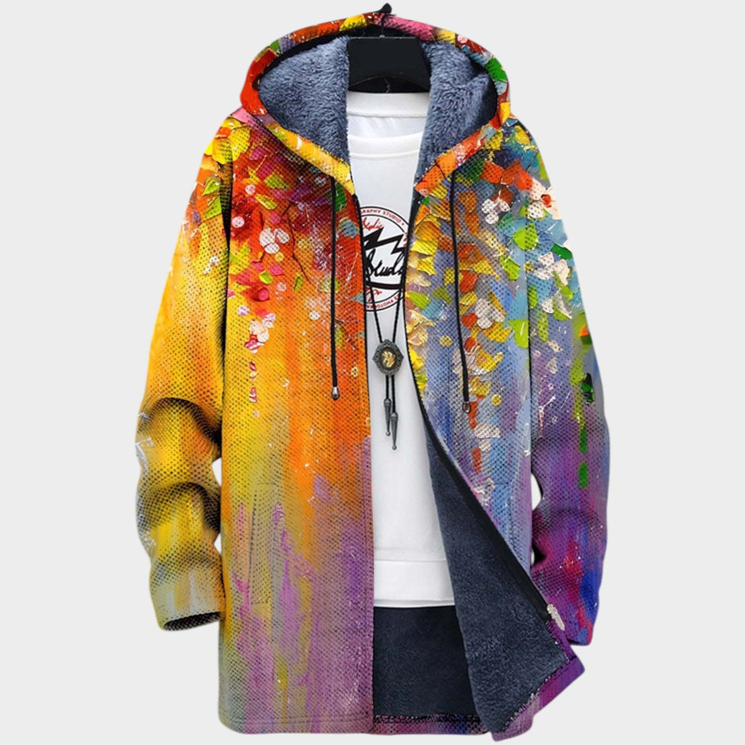 Women’s Fleece Jacket Bohemian Art Pattern Relaxed Fit