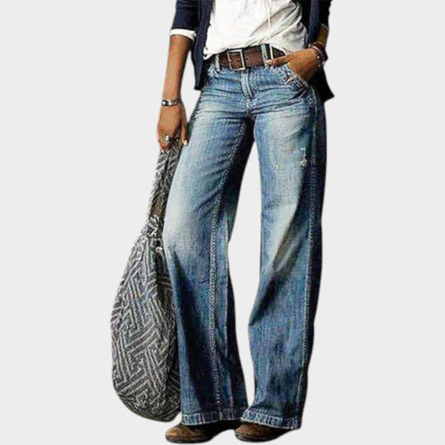 Women's Wide Leg Jeans | High Waist Relaxed Denim Pants